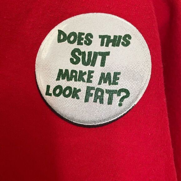 Men’s Substantial Santa Sweatshirt Does This Suit Make Me Look Fat 3XLTG - Picture 6 of 15